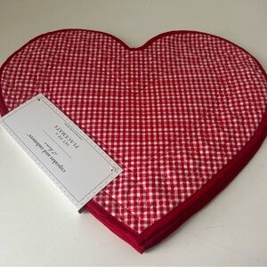 Memorial Day Red Gingham Heart-Shaped Placemats Viral Lovely Reversible Set of 4